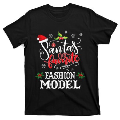 Funny SantaS Favorite Fashion Model Christmas Gift Xmas Hat T-Shirt