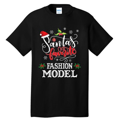 Funny SantaS Favorite Fashion Model Christmas Gift Xmas Hat Tall T-Shirt