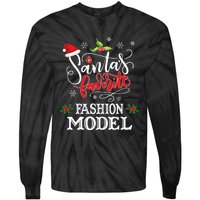 Funny SantaS Favorite Fashion Model Christmas Gift Xmas Hat Tie-Dye Long Sleeve Shirt