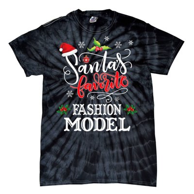 Funny SantaS Favorite Fashion Model Christmas Gift Xmas Hat Tie-Dye T-Shirt