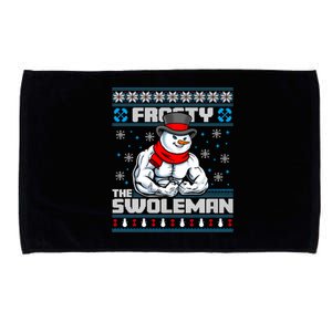 Frosty Swoleman Funny Christmas Workout Gym Weight Lifting Microfiber Hand Towel