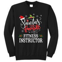 Funny SantaS Favorite Fitness Instructor Santa Hat Xmas Sweatshirt