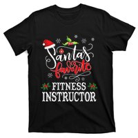 Funny SantaS Favorite Fitness Instructor Santa Hat Xmas T-Shirt