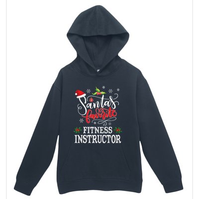 Funny SantaS Favorite Fitness Instructor Santa Hat Xmas Urban Pullover Hoodie