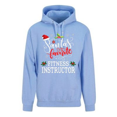 Funny SantaS Favorite Fitness Instructor Santa Hat Xmas Unisex Surf Hoodie