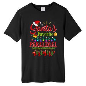 Funny SantaS Favorite Paralegal Christmas Santa Hat Light Tall Fusion ChromaSoft Performance T-Shirt