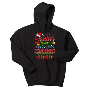 Funny SantaS Favorite Pharmacist Christmas Santa Hat Light Kids Hoodie