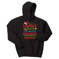 Funny SantaS Favorite Pharmacist Christmas Santa Hat Light Kids Hoodie