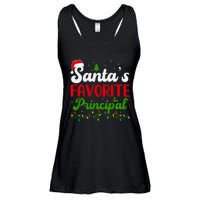 Funny SantaS Favorite Principal Christmas Santa Hat Lights Long Sleeve Ladies Essential Flowy Tank