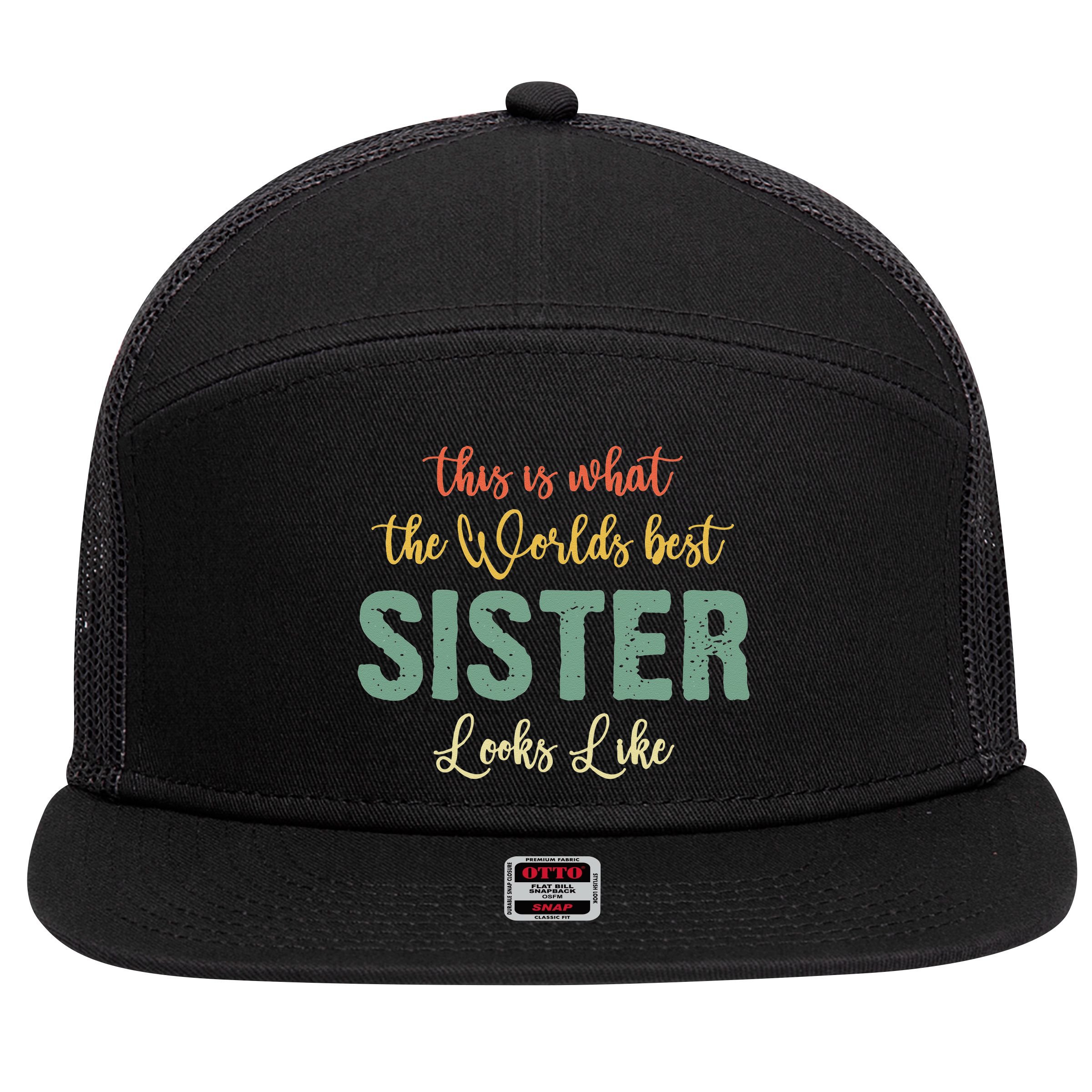 Funny Sister From Sister Sister For Women 7 Panel Mesh Trucker Snapback Hat