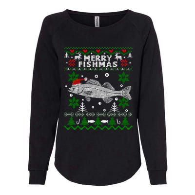 Fishing Santa Fishing Pajamas Ugly Christmas Merry Fishmas Cute Gift Womens California Wash Sweatshirt