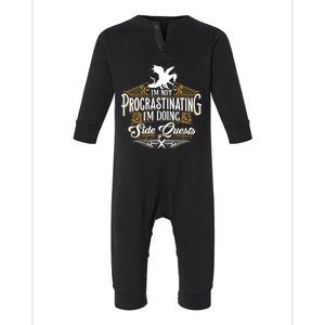 Funny Sarcastic Funny Not Procrastinating Side Quests Infant Fleece One Piece