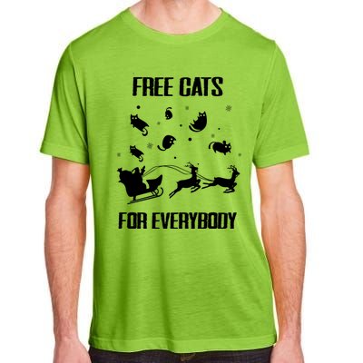 Funny Santa Free Cats For Everybody Sarcastic Christmas Cute Gift Adult ChromaSoft Performance T-Shirt