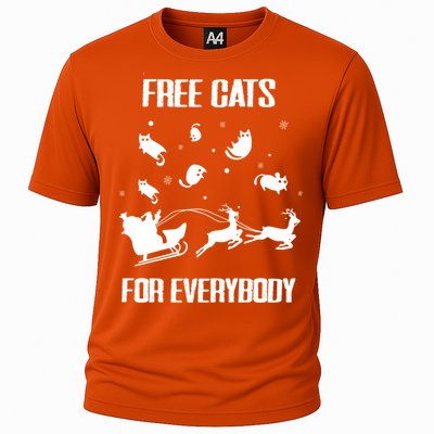 Funny Santa Free Cats For Everybody Sarcastic Christmas Cute Gift Cooling Performance Crew T-Shirt