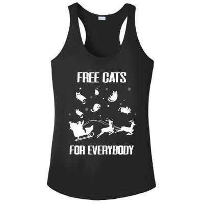 Funny Santa Free Cats For Everybody Sarcastic Christmas Cute Gift Ladies PosiCharge Competitor Racerback Tank