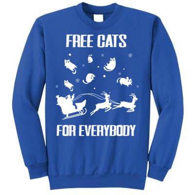 Funny Santa Free Cats For Everybody Sarcastic Christmas Cute Gift Sweatshirt