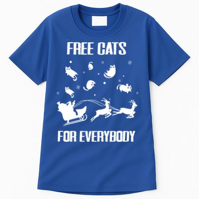 Funny Santa Free Cats For Everybody Sarcastic Christmas Cute Gift Tall T-Shirt