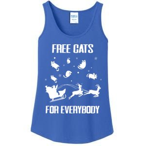 Funny Santa Free Cats For Everybody Sarcastic Christmas Cute Gift Ladies Essential Tank