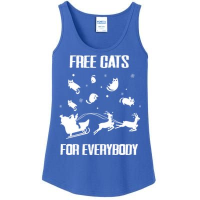 Funny Santa Free Cats For Everybody Sarcastic Christmas Cute Gift Ladies Essential Tank