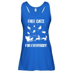 Funny Santa Free Cats For Everybody Sarcastic Christmas Cute Gift Ladies Essential Flowy Tank