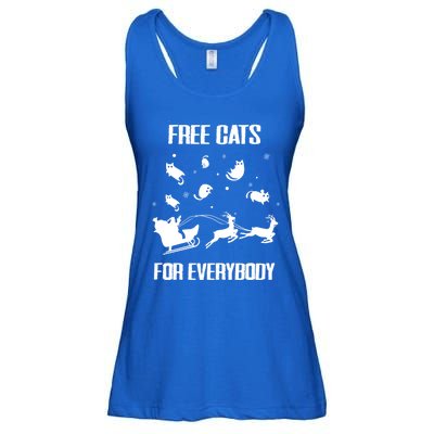 Funny Santa Free Cats For Everybody Sarcastic Christmas Cute Gift Ladies Essential Flowy Tank