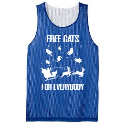 Funny Santa Free Cats For Everybody Sarcastic Christmas Cute Gift Mesh Reversible Basketball Jersey Tank