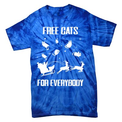 Funny Santa Free Cats For Everybody Sarcastic Christmas Cute Gift Tie-Dye T-Shirt