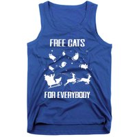 Funny Santa Free Cats For Everybody Sarcastic Christmas Cute Gift Tank Top