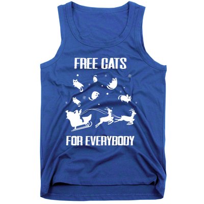 Funny Santa Free Cats For Everybody Sarcastic Christmas Cute Gift Tank Top