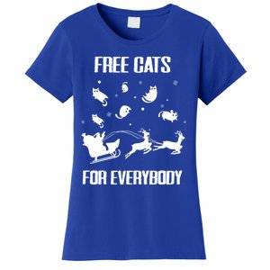 Funny Santa Free Cats For Everybody Sarcastic Christmas Cute Gift Women's T-Shirt