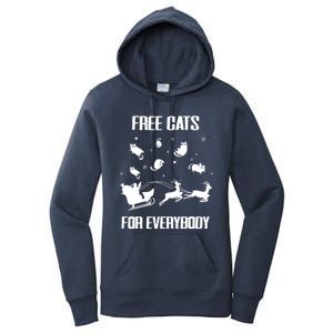 Funny Santa Free Cats For Everybody Sarcastic Christmas Cute Gift Women's Pullover Hoodie