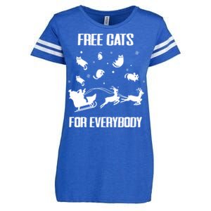 Funny Santa Free Cats For Everybody Sarcastic Christmas Cute Gift Enza Ladies Jersey Football T-Shirt