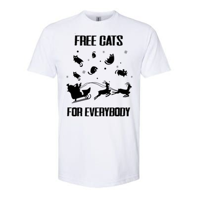 Funny Santa Free Cats For Everybody Sarcastic Christmas Cute Gift Softstyle CVC T-Shirt