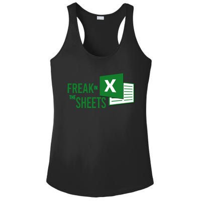 Funny Spreadsheet Freak In The Sheets Accountant Ladies PosiCharge Competitor Racerback Tank