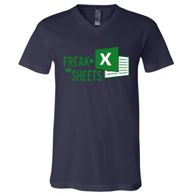 Funny Spreadsheet Freak In The Sheets Accountant V-Neck T-Shirt