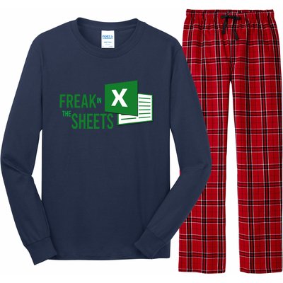 Funny Spreadsheet Freak In The Sheets Accountant Long Sleeve Pajama Set