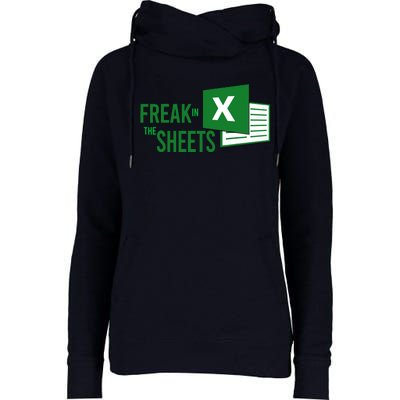 Funny Spreadsheet Freak In The Sheets Accountant Womens Funnel Neck Pullover Hood