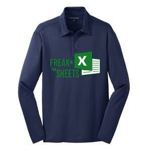 Funny Spreadsheet Freak In The Sheets Accountant Silk Touch Performance Long Sleeve Polo