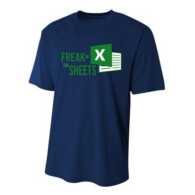 Funny Spreadsheet Freak In The Sheets Accountant Performance Sprint T-Shirt