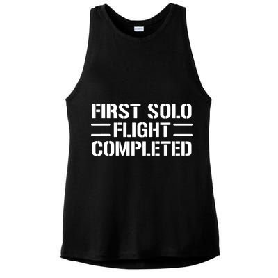 First Solo Flight Completed Pilot Student Tee Gift Ladies PosiCharge Tri-Blend Wicking Tank