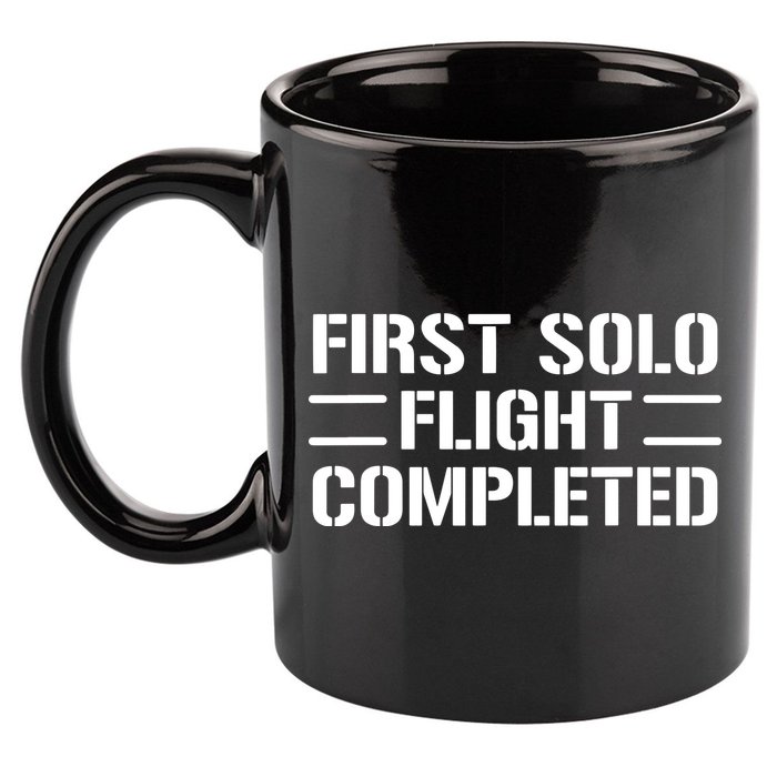 First Solo Flight Completed Pilot Student Tee Gift 11oz C Handle Ceramic Mug