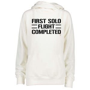 First Solo Flight Completed Pilot Student Tee Gift Womens Funnel Neck Pullover Hood