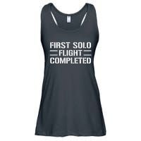 First Solo Flight Completed Pilot Student Tee Gift Ladies Essential Flowy Tank