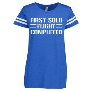 First Solo Flight Completed Pilot Student Tee Gift Enza Ladies Jersey Football T-Shirt