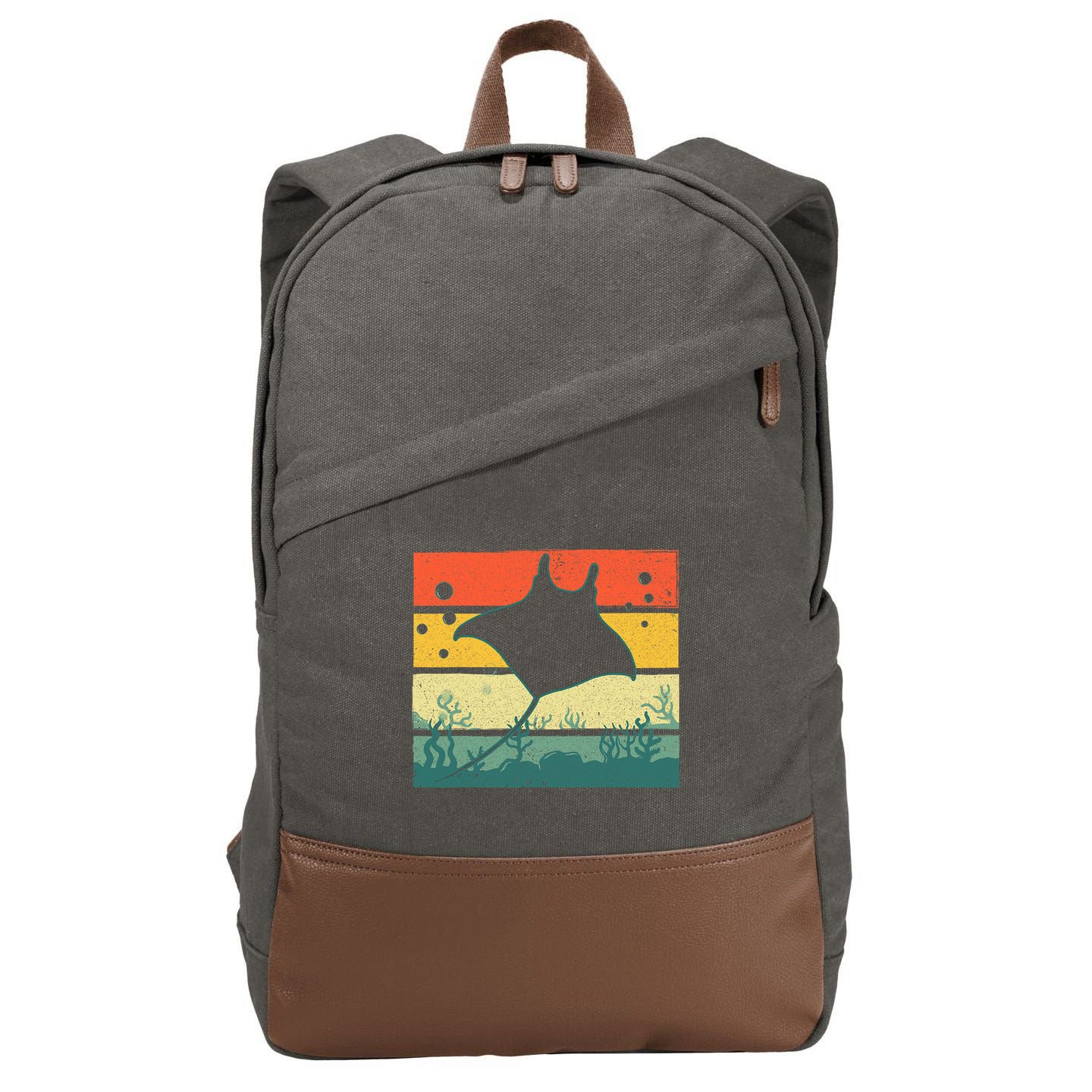 Funny Stingray For Men Women Kids Ocean Animal Lovers Cotton Canvas Backpack