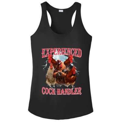 Funny Sayings For Adult Experienced Cock Handler Meme Dank Ladies PosiCharge Competitor Racerback Tank