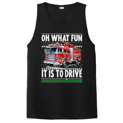 Firefighter Son Family Ugly Christmas Oh What Fine It Is To Drive PosiCharge Competitor Tank