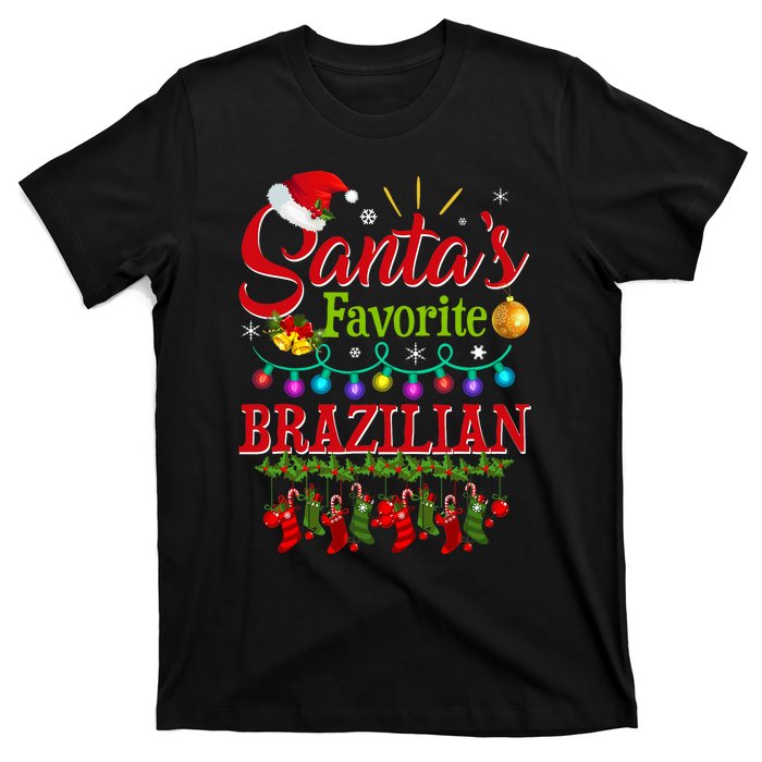 Funny SantaS Favorite Brazilian Christmas Santa Hat Light T-Shirt