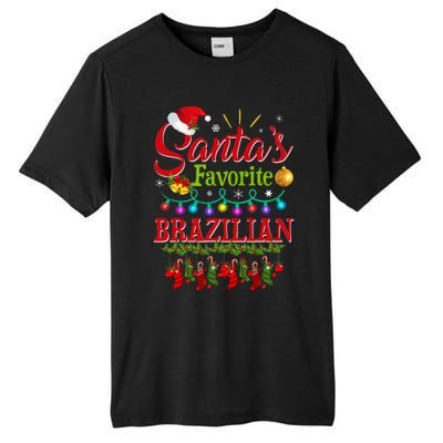 Funny SantaS Favorite Brazilian Christmas Santa Hat Light Tall Fusion ChromaSoft Performance T-Shirt