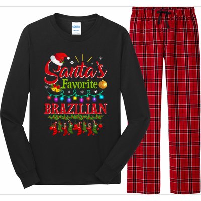 Funny SantaS Favorite Brazilian Christmas Santa Hat Light Long Sleeve Pajama Set